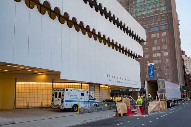 Outside of a Manhattan hospital during COVID-19 pandemic